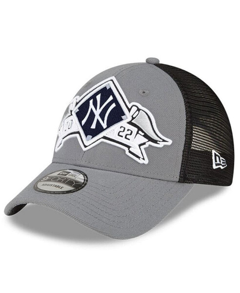 Men's Gray New York Yankees 2022 Division Series Winner Locker Room 9FORTY Snapback Hat