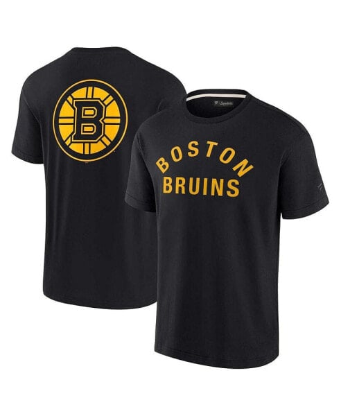 Men's and Women's Black Boston Bruins Super Soft Short Sleeve T-shirt