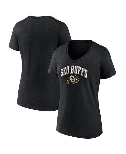 Women's Black Colorado Buffaloes Sko Buffs V-Neck T-Shirt