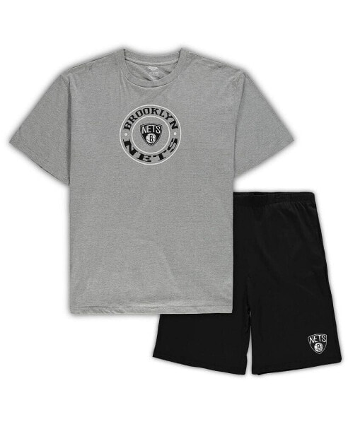 Пижама Concepts Sport мужская серого цвета с черным, Бруклин Нетс больших размеров (XL) с футболкой и шортами для сна