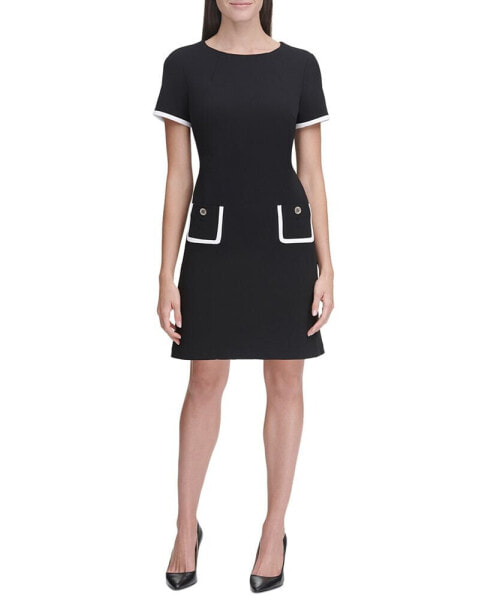 Women's Colorblocked Pocket Sheath Dress