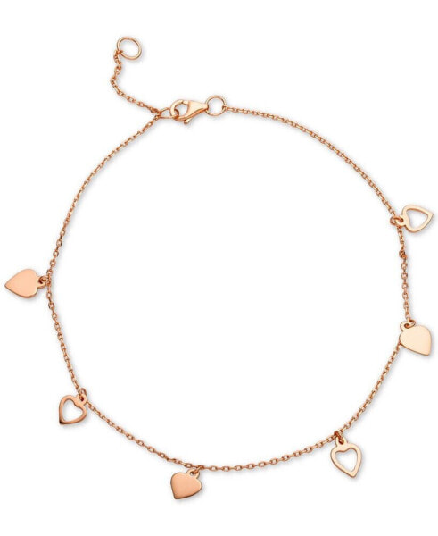 Heart Charm Ankle Bracelet in 18k Rose Gold-Plated Sterling Silver, Created for Macy's