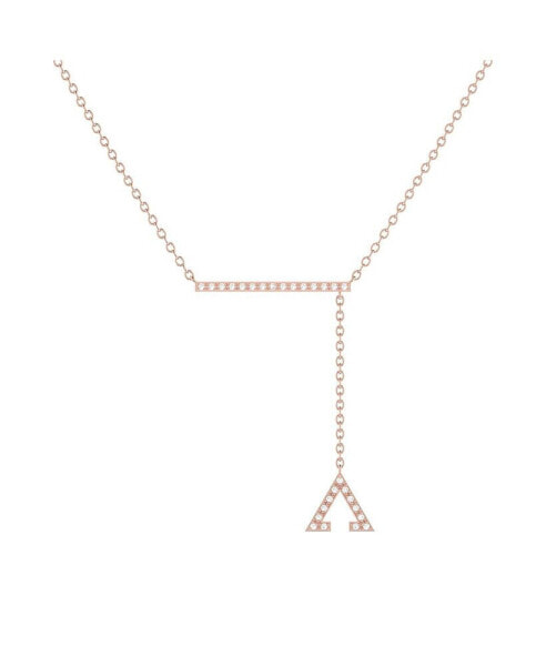 Crane Lariat Triangle Bolo Adjustable Silver Diamond Necklace