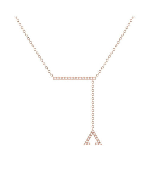 LuvMyJewelry crane Lariat Triangle Bolo Adjustable Silver Diamond Necklace