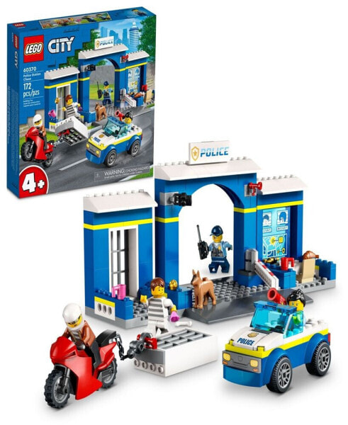 City Police Station Chase 60370 Toy Building Set with 2 Police and 2 Crook Minifigures and Police Dog