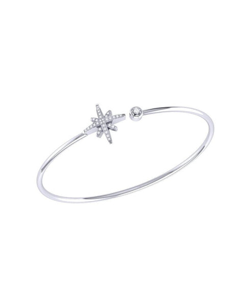 North Star Design Sterling Silver Diamond Adjustable Women Cuff