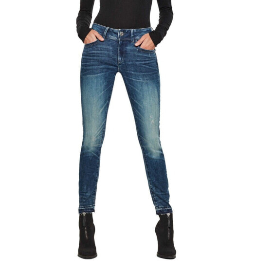 G-STAR Lynn Mid Waist Skinny Ripped Edge Ankle jeans