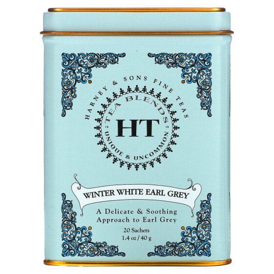 Harney & Sons, HT Tea Blends, зимний белый чай Эрл Грей, 20 пакетиков, 40 г (1,4 унции)