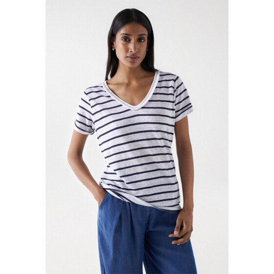 SALSA JEANS Fringe Detail short sleeve T-shirt