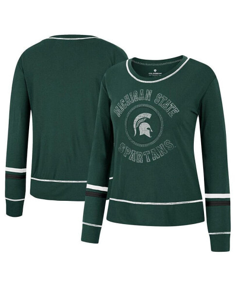 Women's Green Michigan State Spartans Heathrow Super Soft Long Sleeve T-shirt
