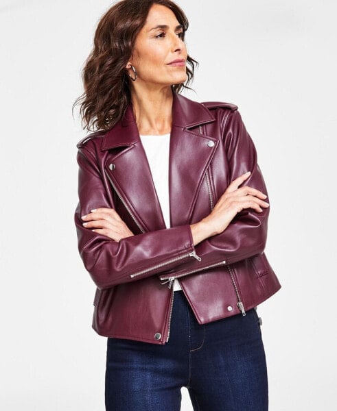 Women's Faux-Leather Jacket, Created for Macy's