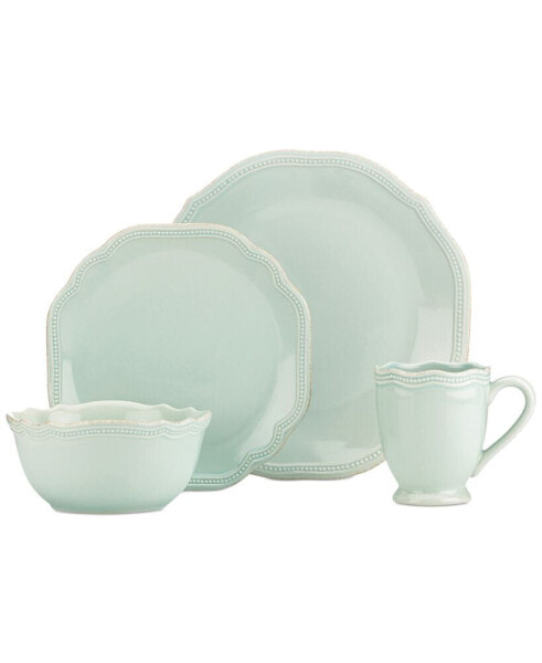 Dinnerware, French Perle Bead White 4-Piece Place Setting