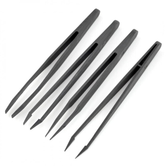 antimagnetic plastic tweezers Velleman VTTWSET2 - 4pcs.