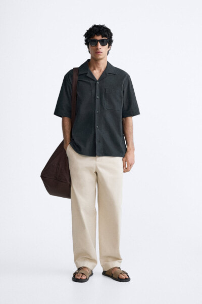 Textured shirt with pocket