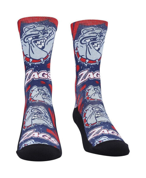 Men's and Women's Socks Gonzaga Bulldogs Allover Logo and Paint Crew Socks