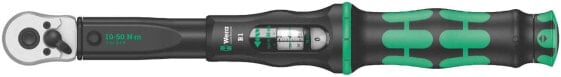 Wera Click-Torque B 05075610001 Torque Wrench with Reversible Ratchet Black Green 3/8 Inch 10-50 Nm & 05003973001 Zyklop Socket Spanner Inserts Belt B 4, 3/8 Inch Drive 9-Piece Set