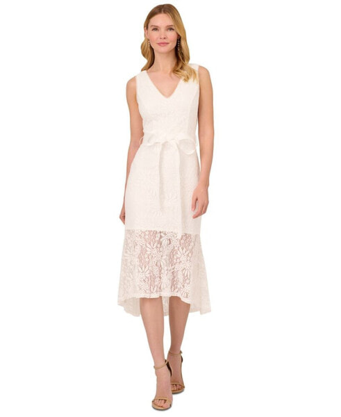 Women's Lace Flounce Midi Dress