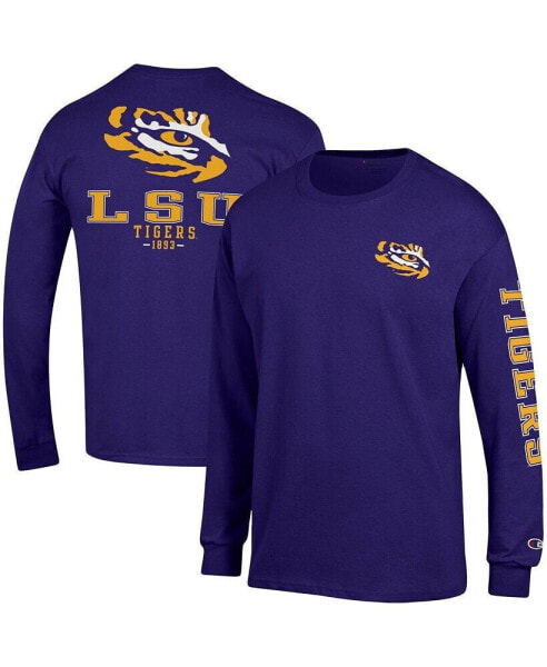 Men's Purple LSU Tigers Team Stack Long Sleeve T-shirt