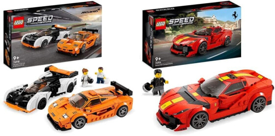 LEGO 76918 Speed Champions McLaren Solus GT & McLaren F1 LM, 2 Iconic Racing Car Toys & 76914 Speed Champions Ferrari 812 Competizione, Sports Car and Toy Model Kit