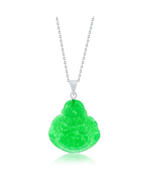 Sterling Silver Jade Buddha Necklace