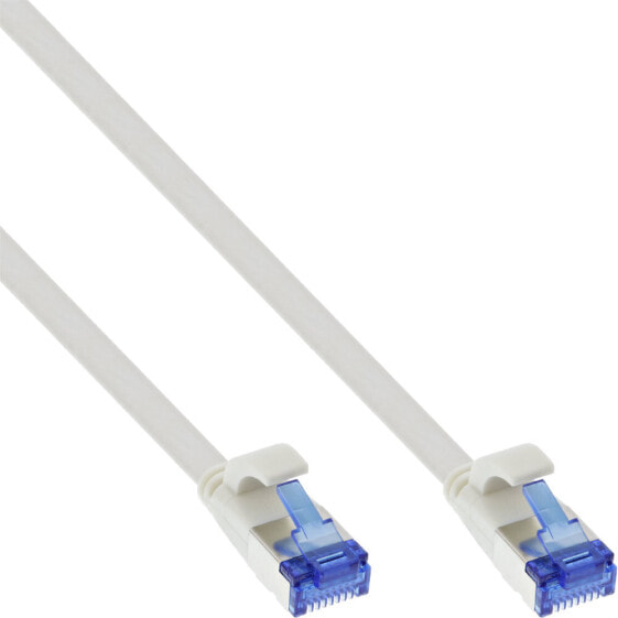InLine Patch cable flat - U/FTP - Cat.6A - TPE halogen-free - white - 1.5m