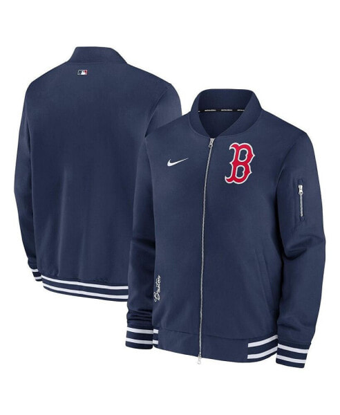 Men's Navy Boston Red Sox Authentic Collection Full-Zip Bomber Jacket
