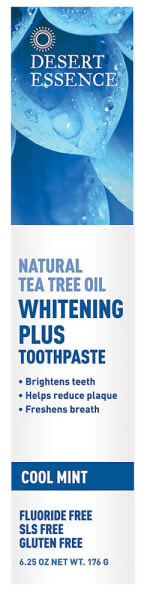 Desert Essence Whitening Plus Toothpaste  Отбеливающая зубная паста с маслом чайного дерева 176 г