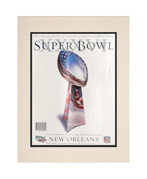 2002 Patriots vs Rams 10.5" x 14" Matted Super Bowl XXXVI Program