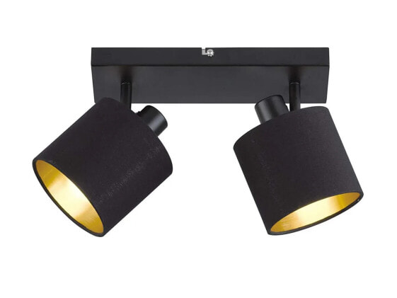 Потолочный светильник MeineWunschleuchte Декоративный двойной светильник с абажурами Черно-Золотой