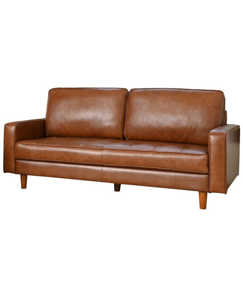 Holloway 81" Mid-Century Leather Sofa