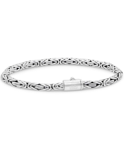 Borobudur Round 4mm Chain Bracelet in Sterling Silver
