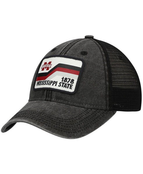 Бейсболка Legacy Athletic мужская черная Mississippi State Bulldogs Sun & Bars Dashboard Trucker Snapback Hat