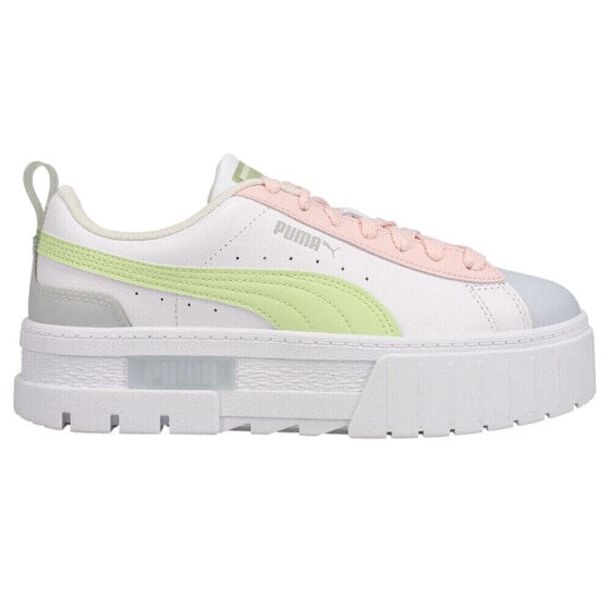 Кроссовки женские PUMA Mayze Leather Pop Platform Green, Grey, Pink, White