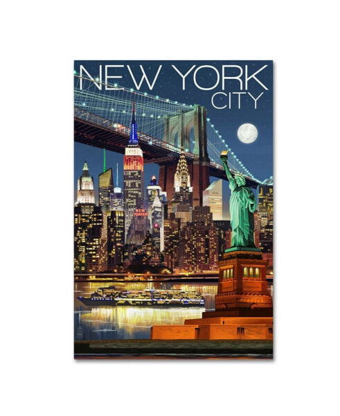 Холст с изображением "Нью-Йорк" Trademark Global - 22" x 32"