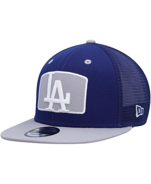 Men's Royal, Gray Los Angeles Dodgers Logo Zoom Trucker 9FIFTY Snapback Hat