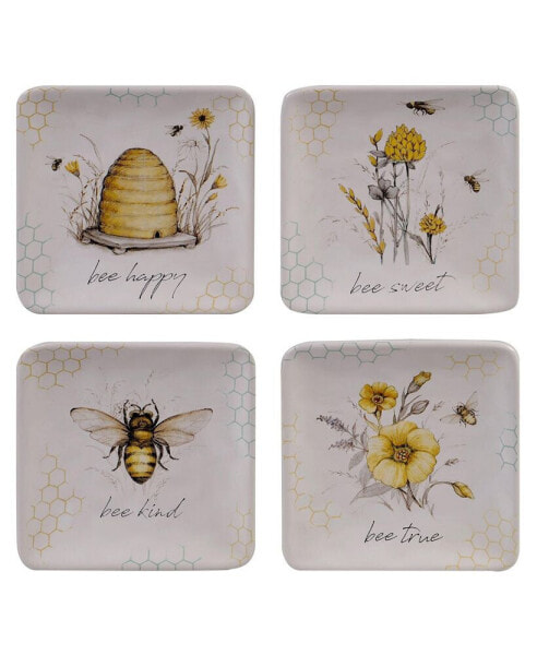 Bee Sweet 4-Pc. Canape Plates asst.