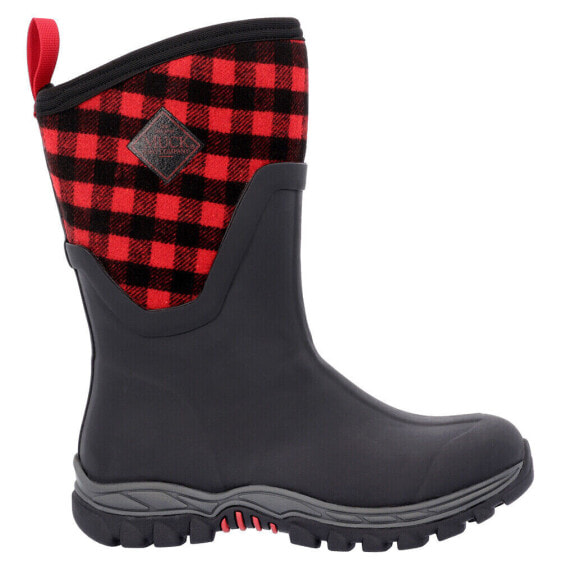 Muck Boot Arctic Sport Ii Mid Plaid Pull On Womens Black Casual Boots AS2M0PLD