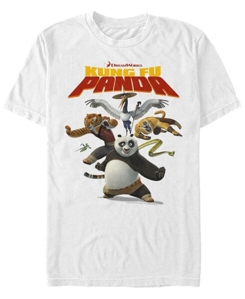 Kung Fu Panda Men's Po and The Furious Five Short Sleeve T-Shirt