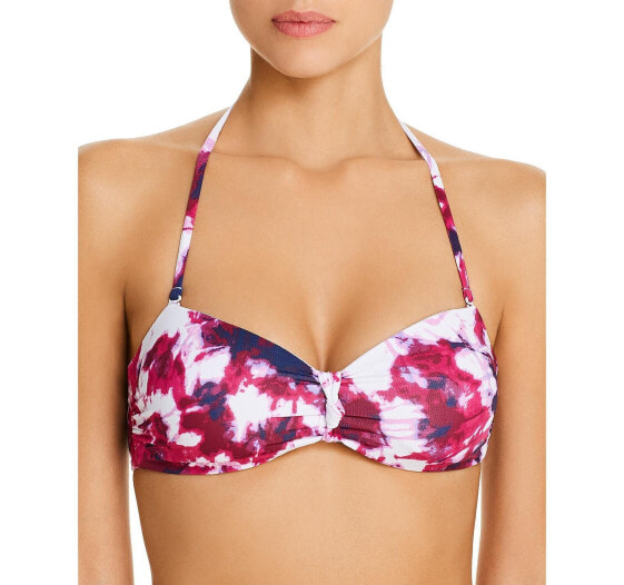 Aqua Swim 285690 Tie-Dyed Bandeau Bikini Top Swimwear, Size Small