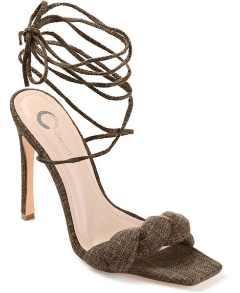 Women's Edelie Linen Tie Up Sandals