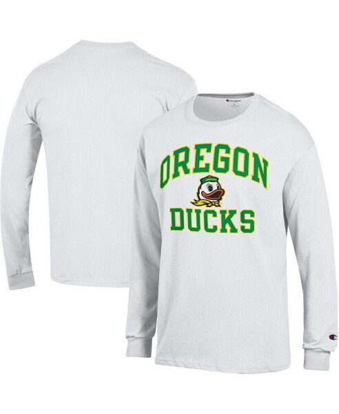 Men's White Oregon Ducks High Motor Long Sleeve T-shirt