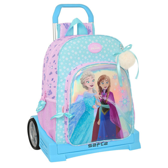 School Rucksack with Wheels Frozen Cool days Violet Sky blue 33 x 42 x 14 cm