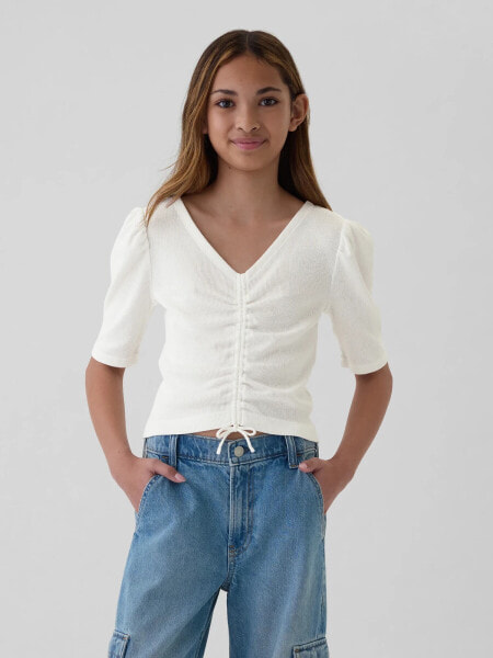 Kids Essential Rib Ruched Shirt