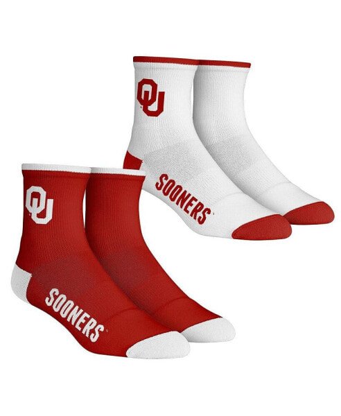 Youth Boys and Girls Socks Oklahoma Sooners Core Team 2-Pack Quarter Length Sock Set