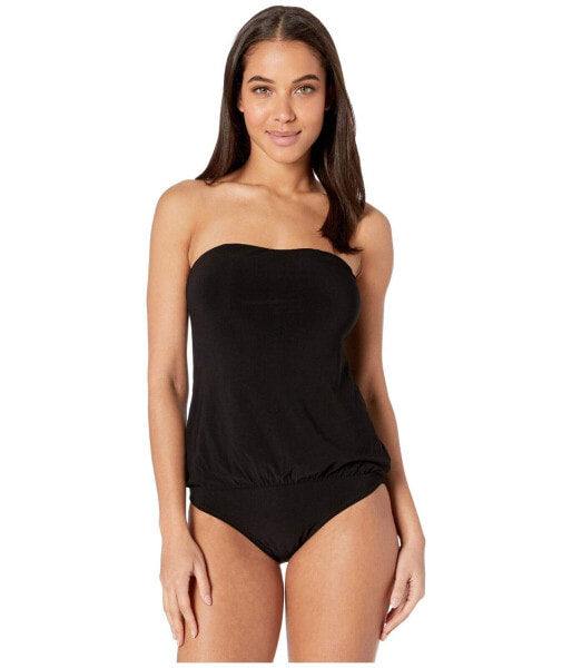Norma Kamali 291293 Women's Strapless Babydoll Mio Swimsuit Black Size XL