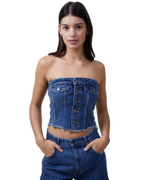 Women's Denim Corset Top