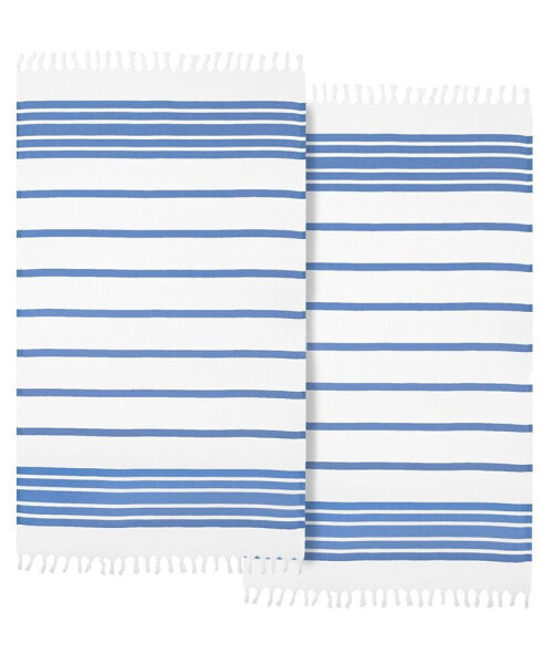 Textiles Herringbone Pestemal Pack of 2 100% Turkish Cotton Beach Towel