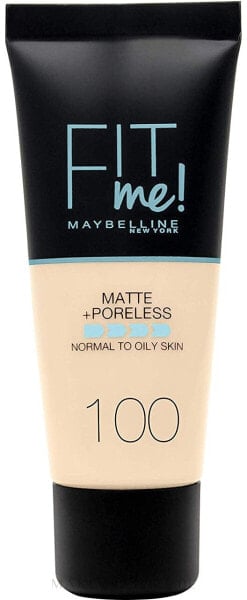 Mattierende Foundation zur Porenverfeinerung - Maybelline Fit Me Matte Poreless Foundation 100 - Warm Ivory