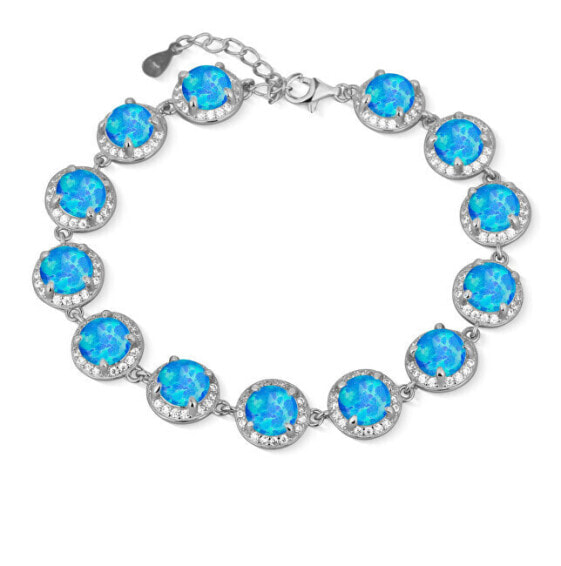 Charming silver bracelet with synthetic opals SVLB0412SH2O217