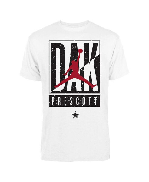Men's Dak Prescott White Dallas Cowboys Cut Box Graphic T-shirt